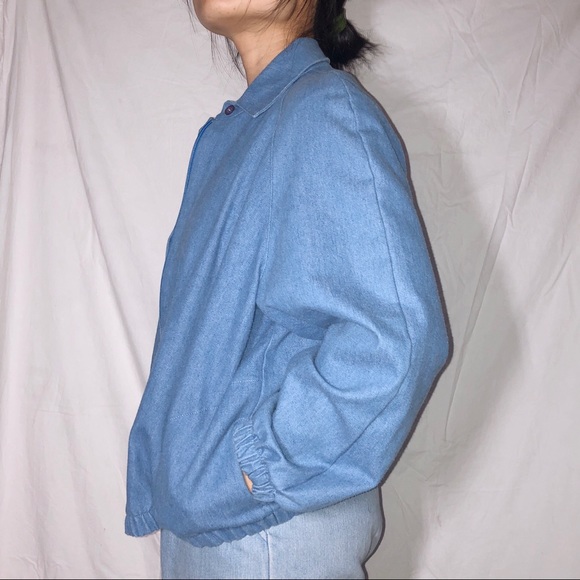 Vintage Carroll Reed Denim Harrington Jacket Sz S- - Picture 3 of 5